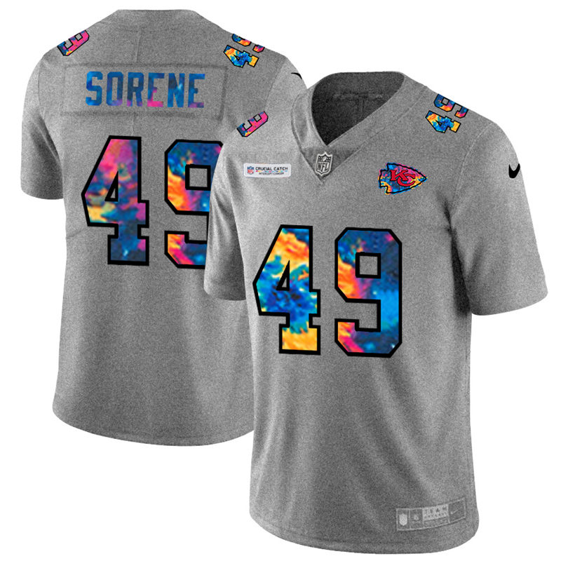 NFL Kansas City Chiefs #49 Daniel Sorensen Men Nike MultiColor 2020  Crucial Catch  Jersey Grey->kansas city chiefs->NFL Jersey